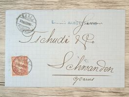 TR56 Enveloppe + Timbre Suisse 1869
