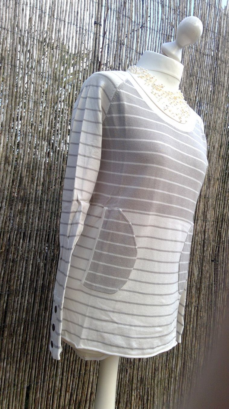 Maglioni & Felpe: Pullover rayé gris & blanc SPOT, taille M/L, NEUF – Nuovo e nell'imballaggio originale da Agiez venduto da chouchanelle 4