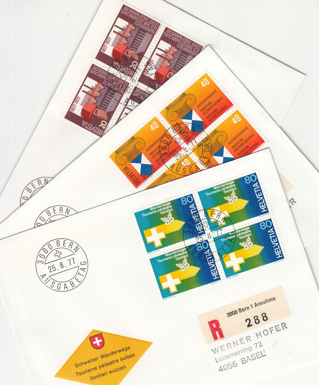 Tutti i francobolli: SBK 591 - 593 im 4er-Block FDC – Usato da Bürglen TG venduto da StampGraf