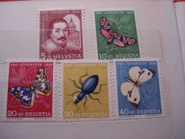 Satz Pro Juventute 1956, **, Schmetterlinge