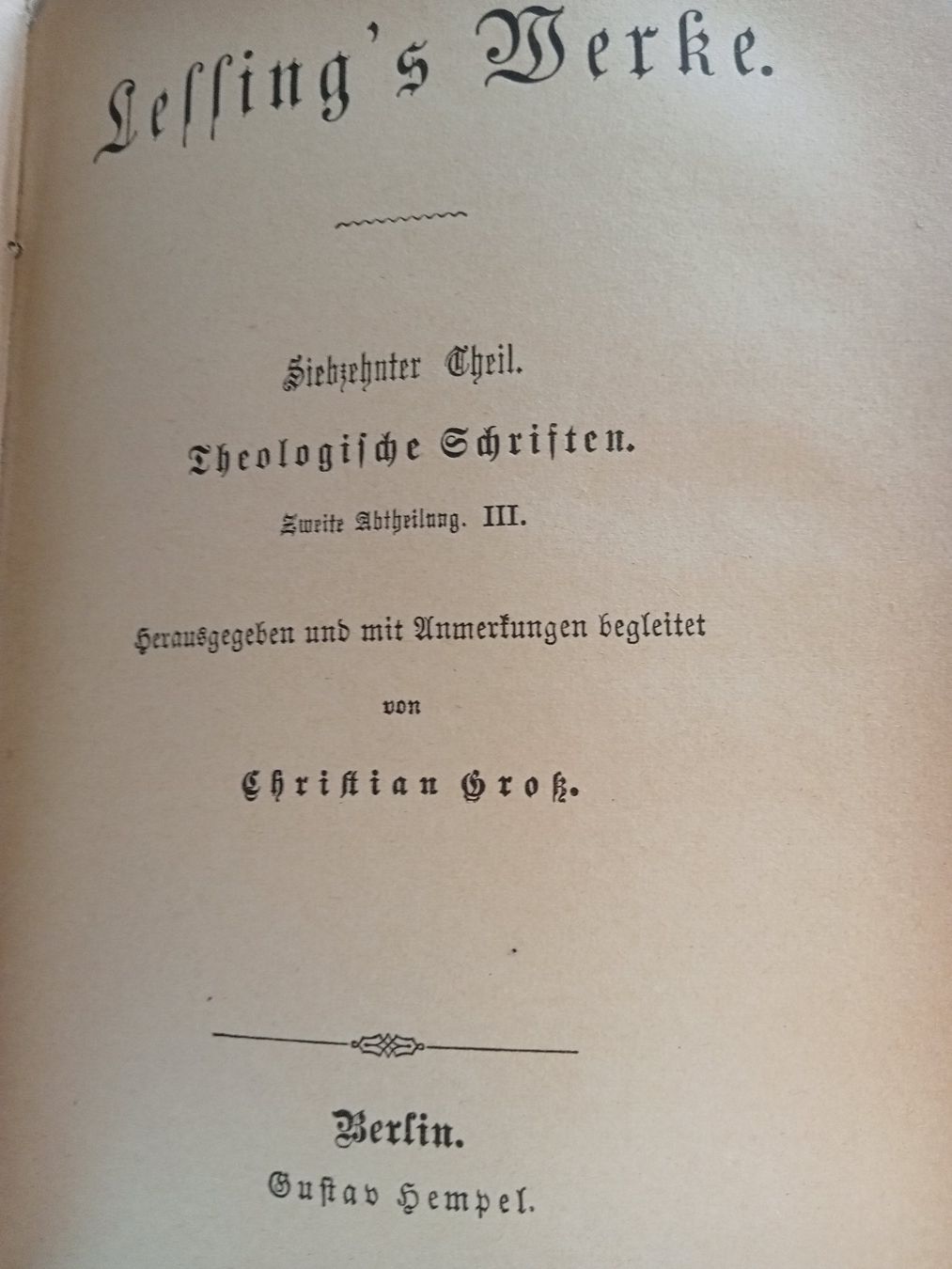 Libri: Lessing's Werke, Band umfasst 16. - 18. Teil – Usato da Luzern venduto da Einh0rn 5