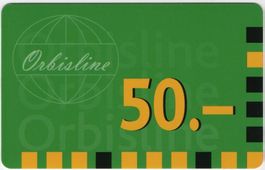 50 CHF Orbisline - seltene Prepaid Telefonkarte