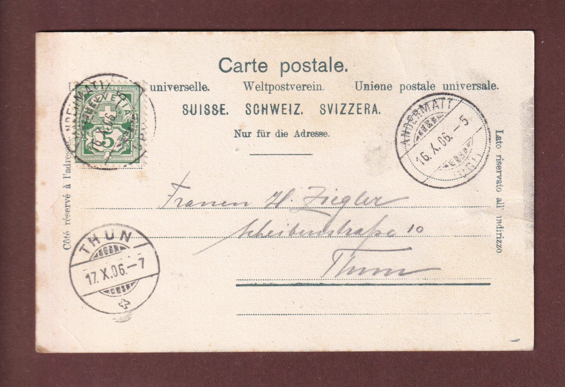 Cartes postales: ANDERMATT - Kriegskaserne - 1906 – D'occasion à Pully par nicecards-shop 1
