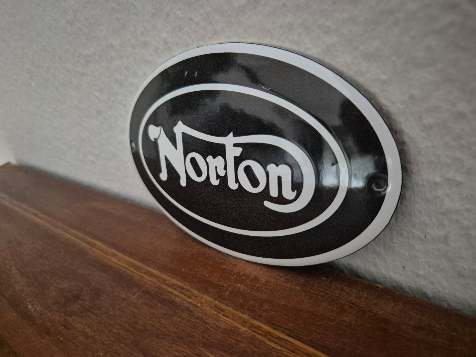 Norton Insegne: Emailschild Norton Motorrad Oldtimer Service Emaille Schild – Nuovo (secondo la descrizione) da Schaffhausen venduto da pfanis09 3