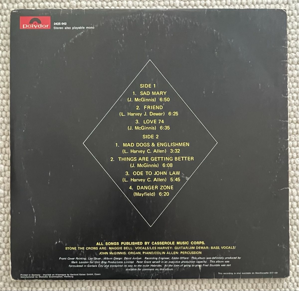Dischi in vinile: Stone The Crows - Ode To John Law – Usato da Aadorf venduto da Assyrian-Bazar 1