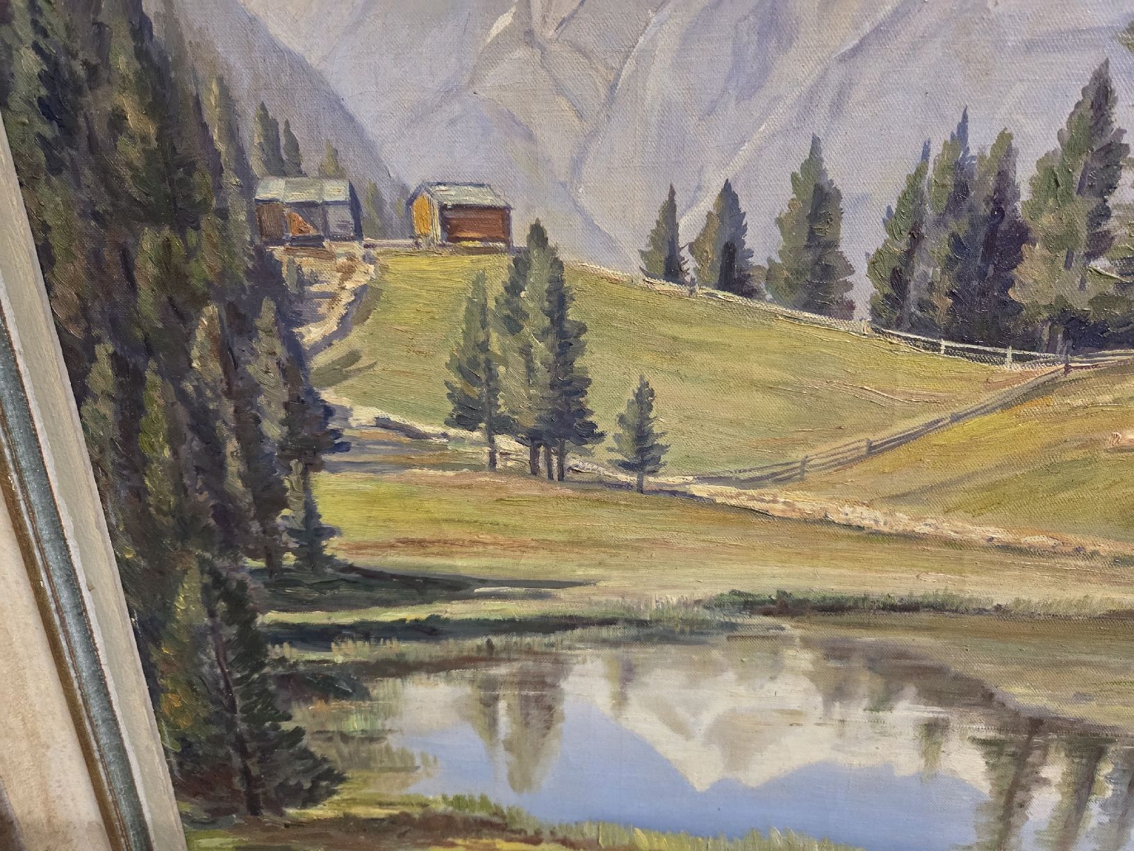 Dipinti: Gemälde L.Frank, Berglandschaft mit See – Usato da Dietikon venduto da Allegra34 5