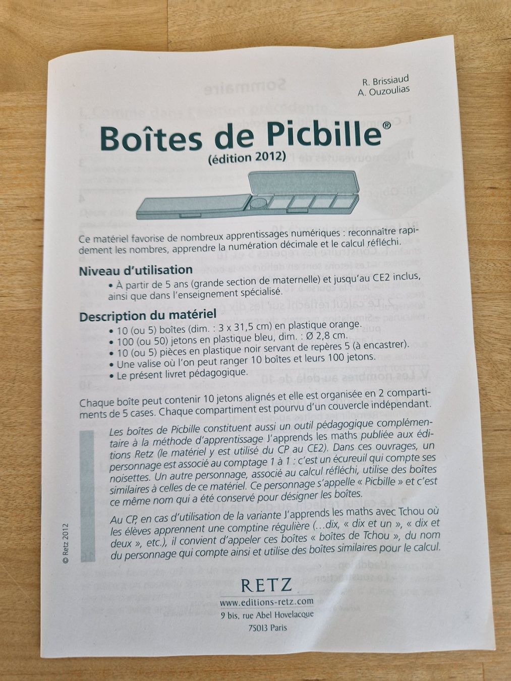 Spiele: 20 Boîtes de Picbille (Retz) – Gebraucht aus Coffrane von Olipri 2