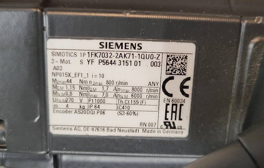Siemens  Motori: Siemens Servomotor Simotics 1P – Nuovo (secondo la descrizione) da Ottikon venduto da Garad07 2