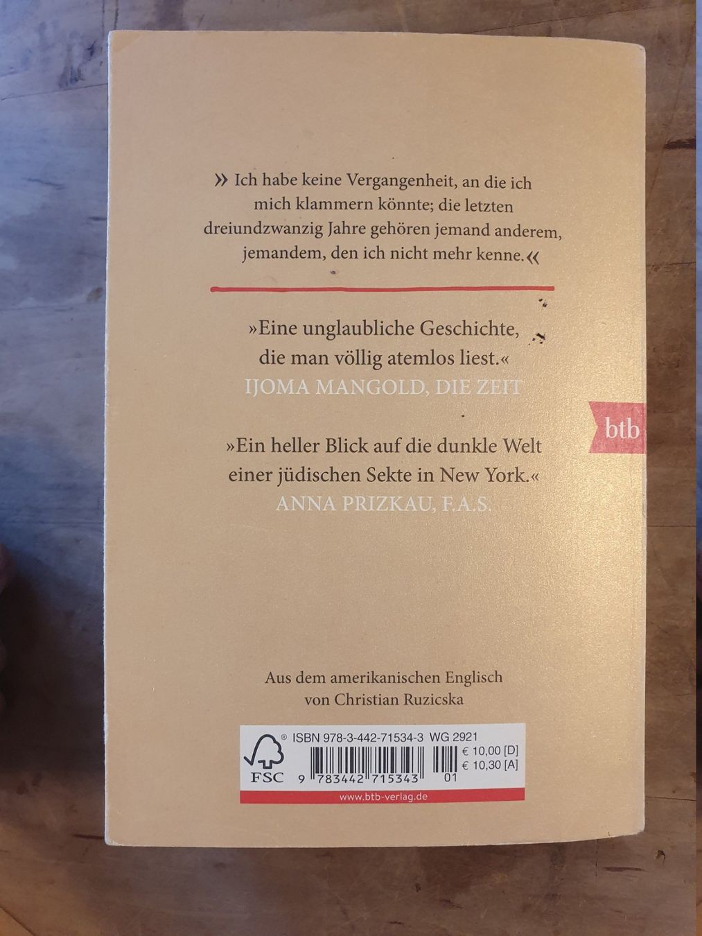Libri: Unorthodox - Deborah Feldman - BTB – Usato da Zürich venduto da loosebone 4