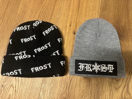 2 Winter Mützen Frost schwarz grau gebraucht