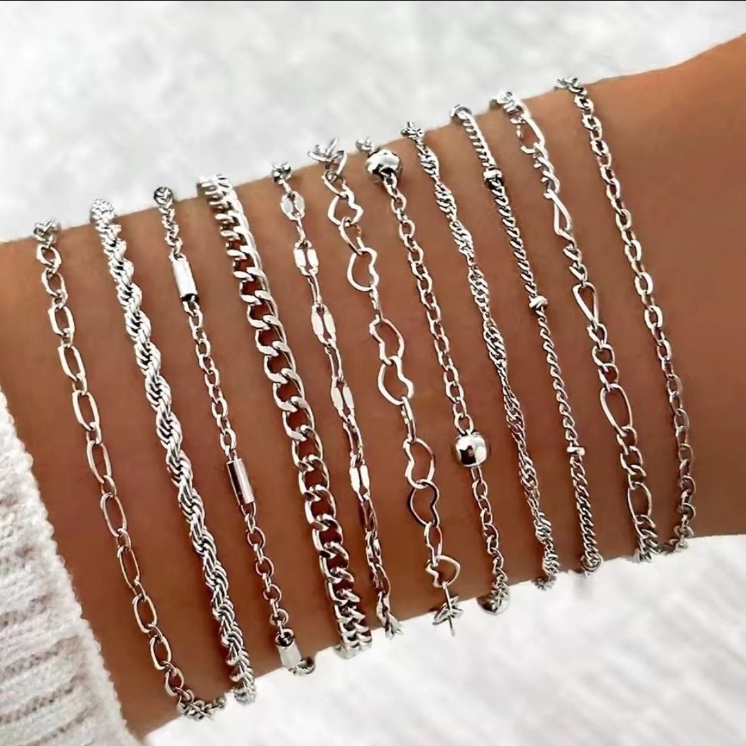 Bracciali & Braccialetti: 11 bracelets argentés, NEUFS – Nuovo e nell'imballaggio originale da Puidoux venduto da Mia_Bellezza