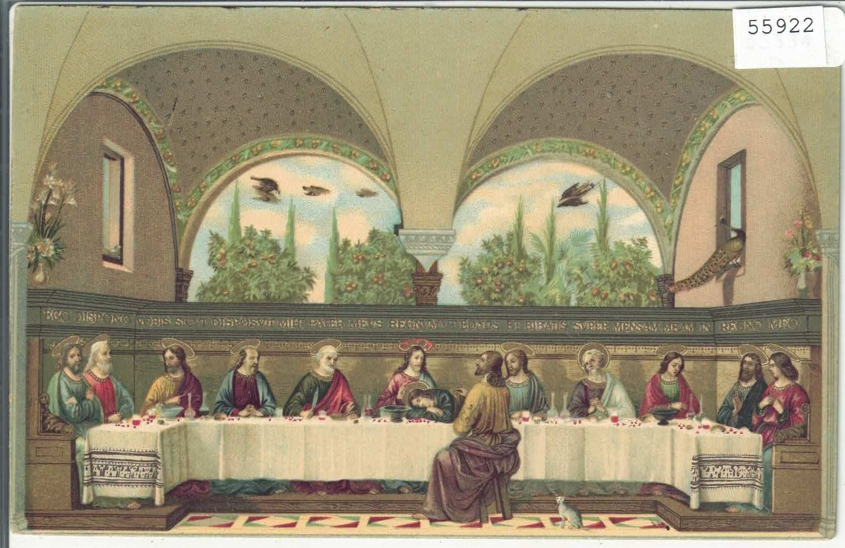 Ansichtskarten: Jesus und das Abendmahl - Litho – Gebraucht aus Ettingen von Kartenplanet