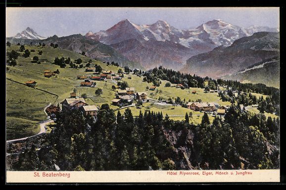 Cartoline postali: St. Beatenberg, Hotel Alpenrose, Eiger,  – Usato da Berlin venduto da bartko-reher