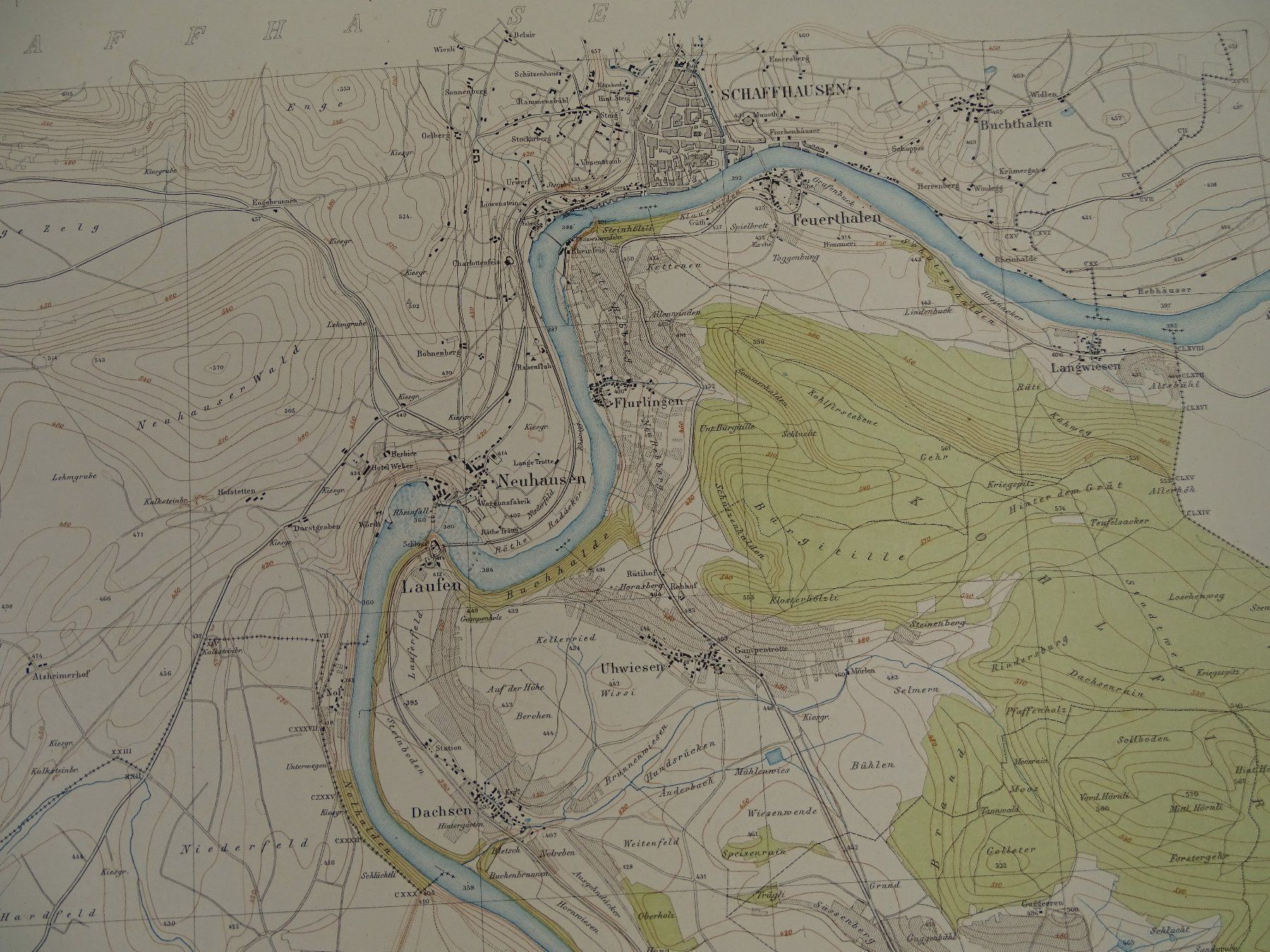 Cartine & Atlanti: RHEINAU, BENKEN, DACHSEN,  1865 – Usato da Grüningen venduto da Kartensammler 7