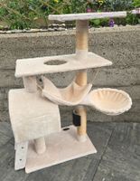 Katzenbaum Kratzbaum beige Plüsch 100cm hoch mit Höhle