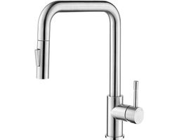 Küchenarmatur Niederdruck mit Brause, 2 Strahlarten, 360°