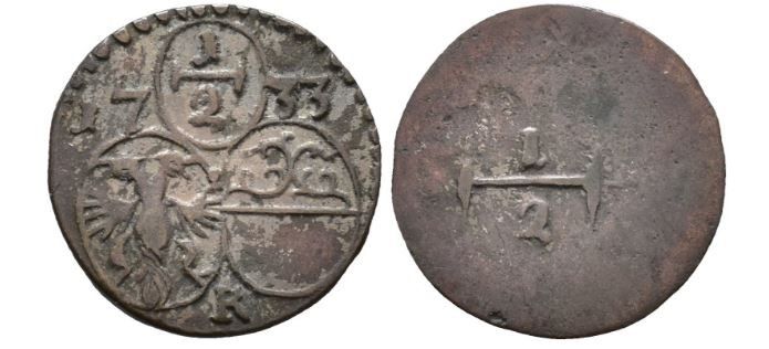 Alle Münzen: Obwalden: 1/2 Kreuzer 1733 +++ TOP +++ – Gebraucht aus Pfungen von Aguti77