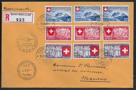 1939 SR Fl. SÜD ZH - ZH Landi Frankatur Serien selten ab 1.-