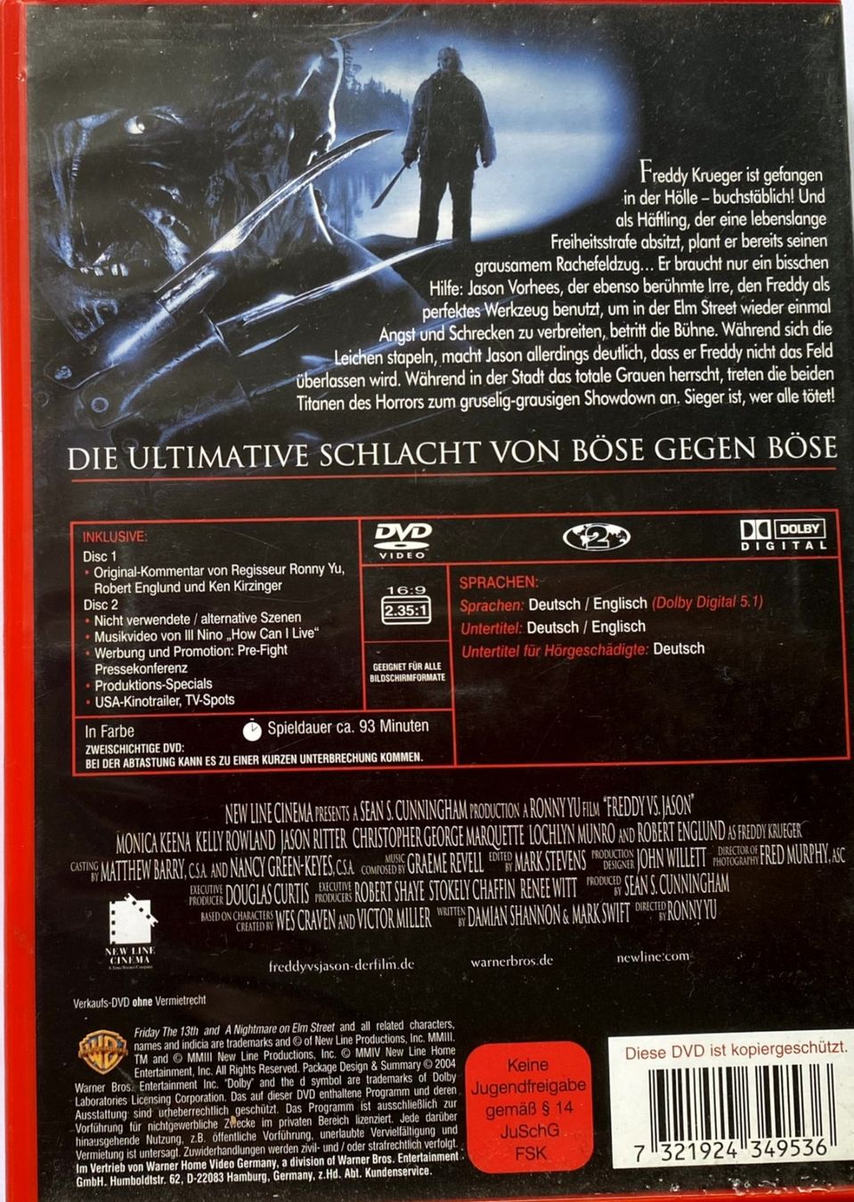 Alle DVDs: Freddy vs. Jason | DVD | Unrated Edition | 2-Disc-Special – Gebraucht aus Baden von Outblow 1