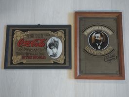 Lot de deux miroirs publicitaires Coca-Cola & Dannemann TBE 