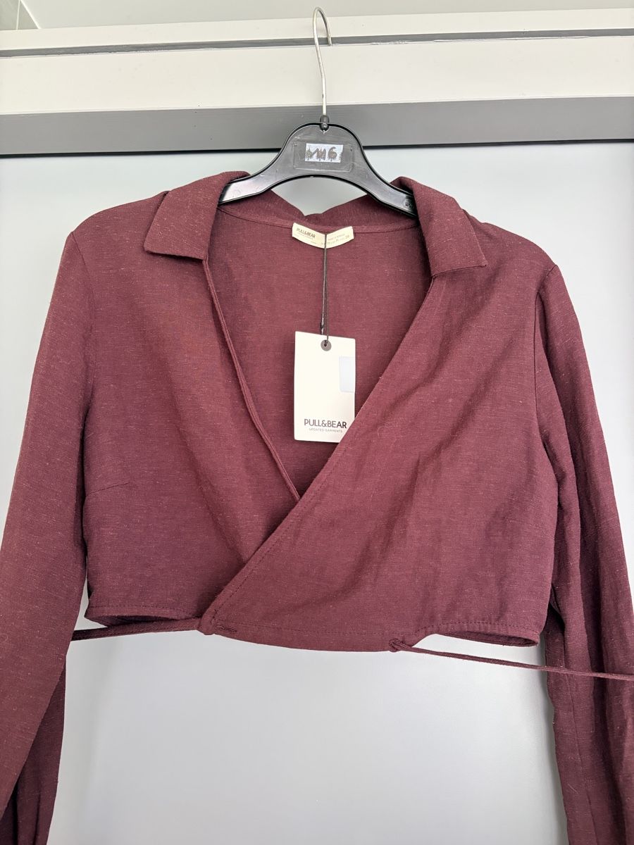 Pull&Bear Blusen: Pull&Bear blouse croisée brun taille M neuf avec étiquet – Neu und originalverpackt aus Champlan von Ger77