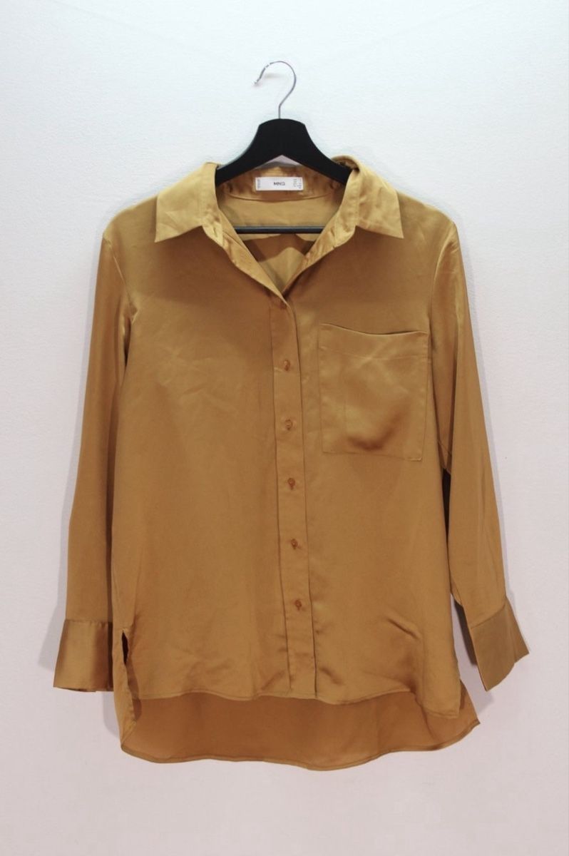 Mango Camicette: Seidige Mango Bluse, Gr. S, Goldbraun! – Usato da Schaffhausen venduto da Fundperle