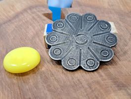 1 schöne Zier Rosette ⌀6cm, Eisen patiniert (LOT2851#MBS3)