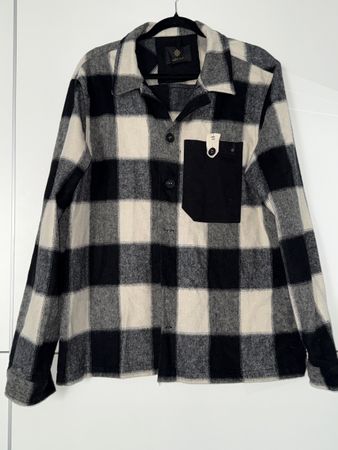 KARO-HEMDJACKE IN SCHWARZ, GRAU UND CREME
