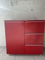 Kommode rot 1 Türe, 3 Schubladen Gebraucht