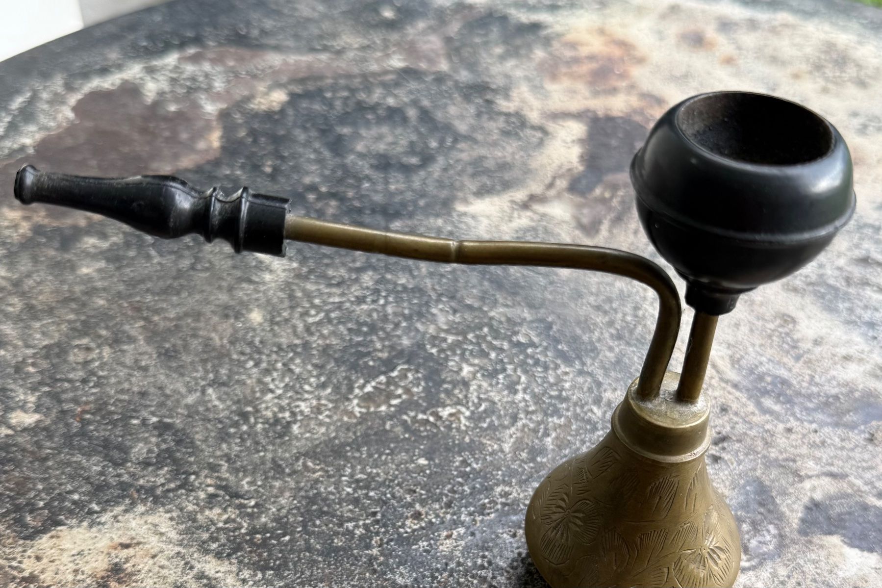 Pipe & Accessori: Opium Pfeife aus Messing mit Gravur – Usato da Gersau venduto da pandabear01 1