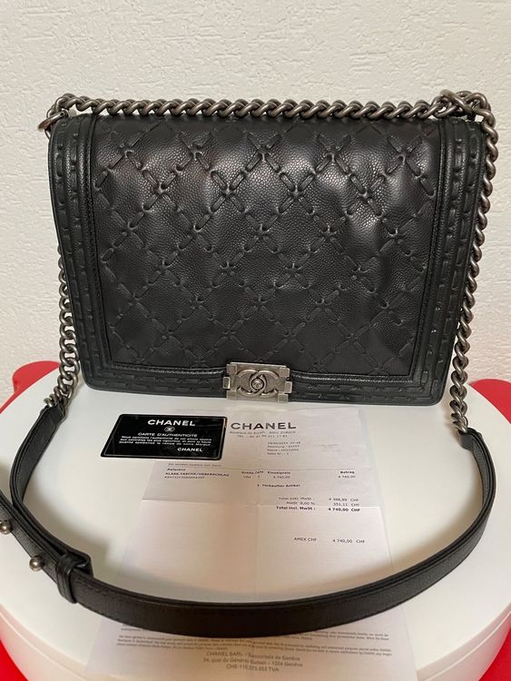 Fullset Chanel boy bag large caviar, Quittung Chanel Zürich Kaufen