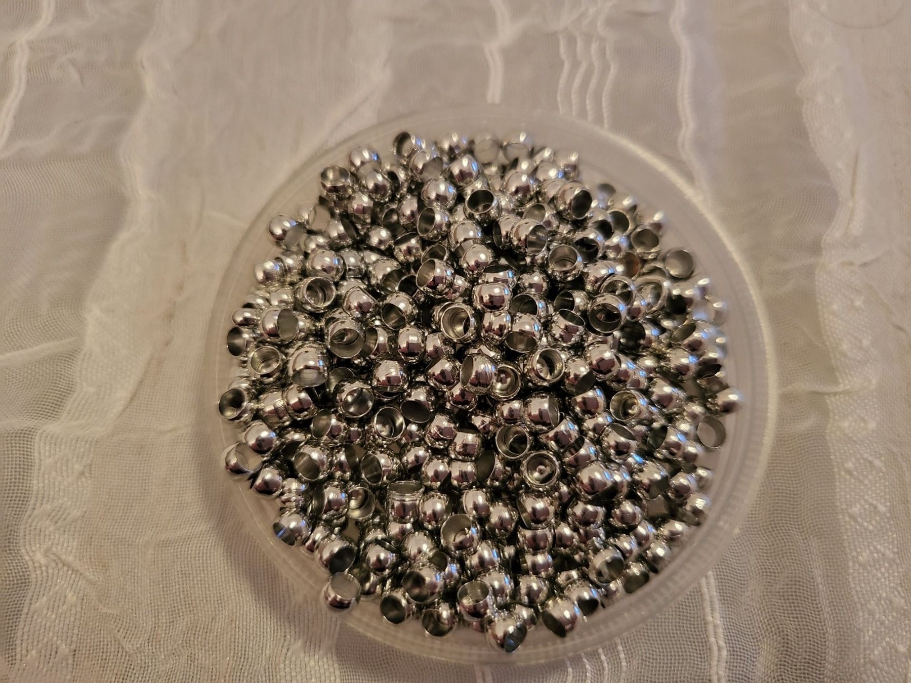 Perle (finte): Quetschperlen silber 3mm 100 stk – Nuovo e nell'imballaggio originale da Dietikon venduto da Eleda