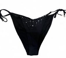 Schwarze Bikinihose mit Strass-Applikationen Grösse S/ Somme