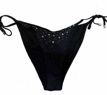 Schwarze Bikinihose mit Strass-Applikationen Grösse S/ Somme