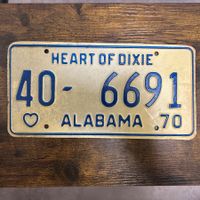 🇺🇸 1970 Vintage U.S. Autoschild - Alabama 40-6691