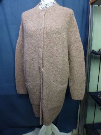 HALLHUBER STRICK MANTEL GR XL CHAMPAGNERFARBEN NEU MISCHGEW