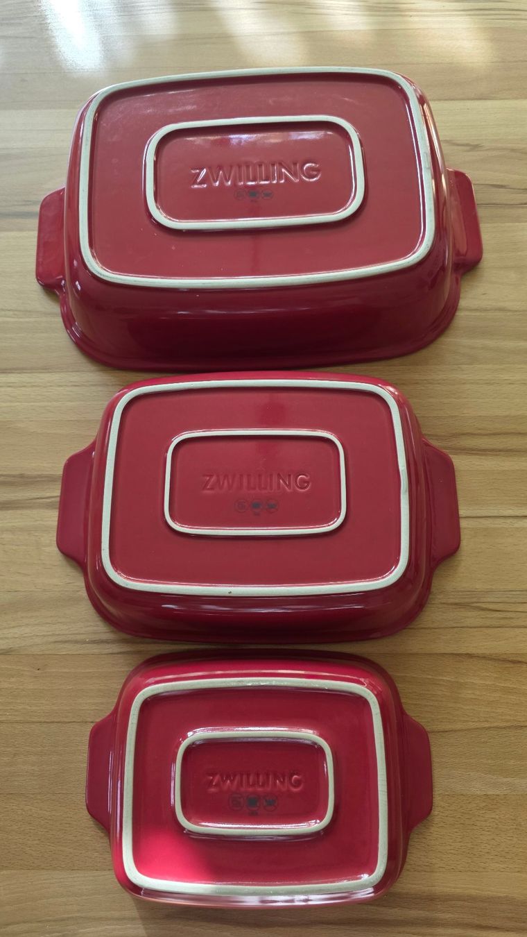 Zwilling Teglie da forno: Ofenform "Zwilling" 3er Set rot/creme – Usato da Wettswil venduto da Schnuebe 2