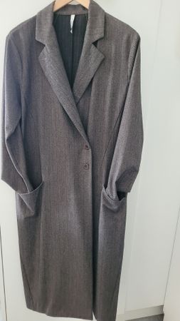 Mantel Ania Schierholt braun / grau gestreift Grösse 36 gebr