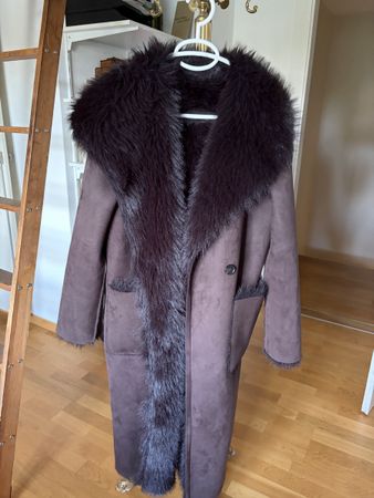 Damen Mantel Kunstfell braun Grösse S sehr guter Zustand