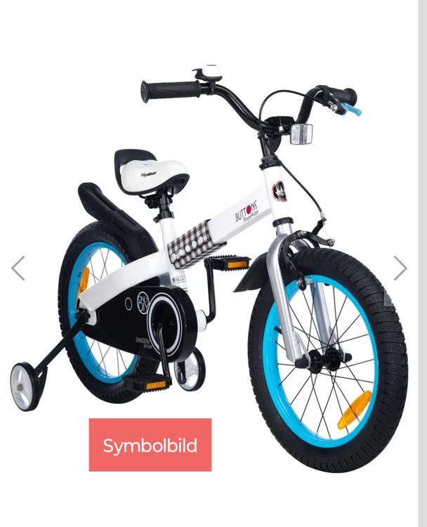 Kindervelo RoyalBaby Buttons 16 Zoll weiss-blau (Gebraucht) in ...