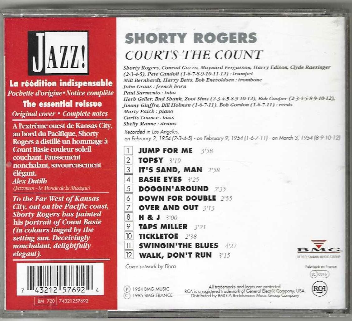 CD: Shorty Rogers ‎– Courts The Count – Usato da Genève venduto da CDLPBookS 1