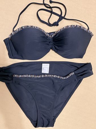 LASCANA bikini nero 38B con perline ottimo stato