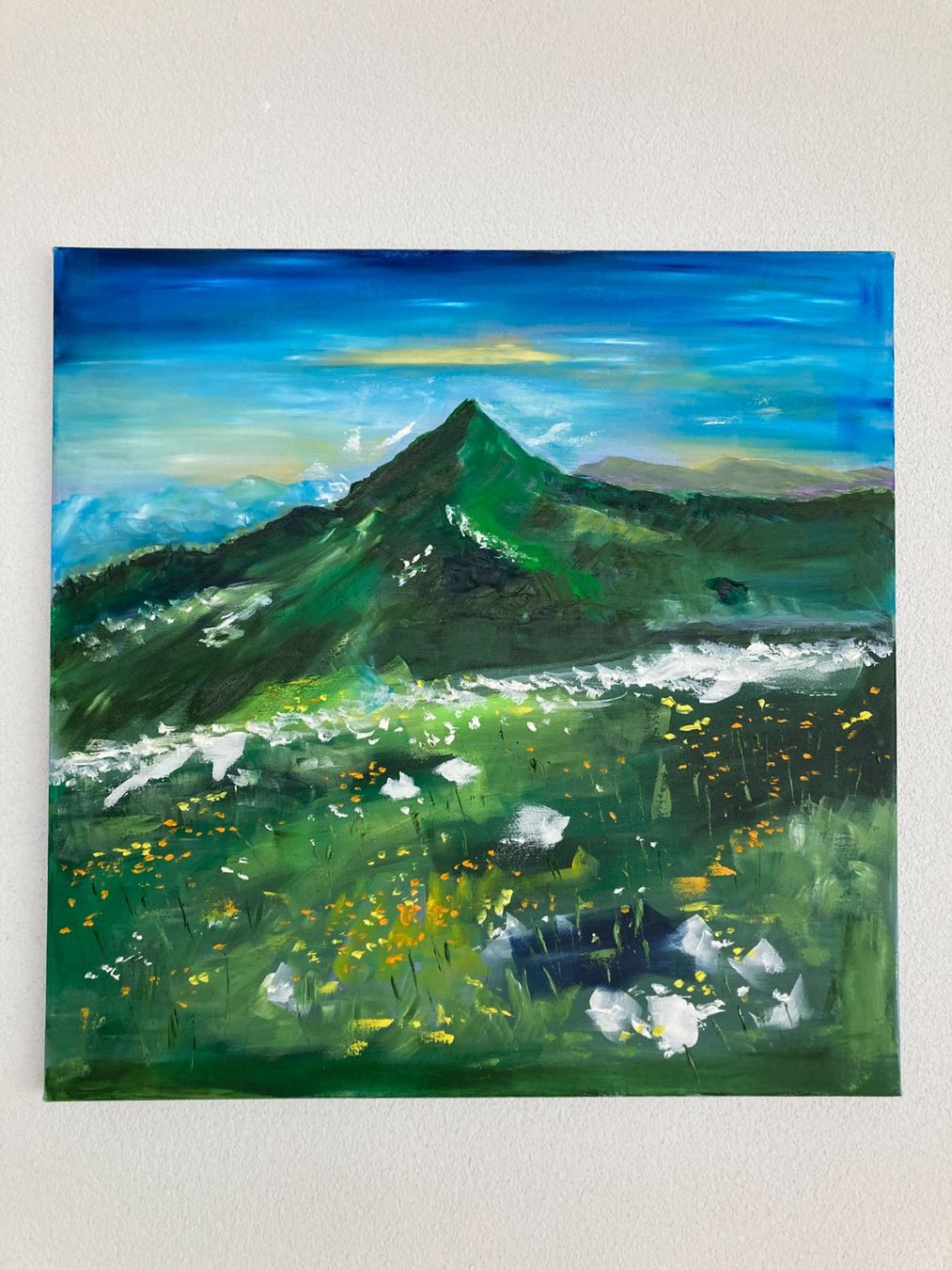 Dipinti: Berglandschaft Gemälde, Original Ölbild auf Leinwand – Nuovo (secondo la descrizione) da Cham venduto da Felha 1