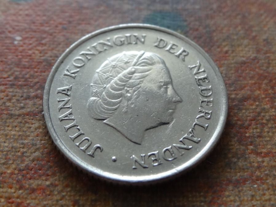 Tutti le monete: PAYS-BAS  Nederland  25  Cent  1968 – Usato da Romanel-sur-Lausanne venduto da Swift13 1