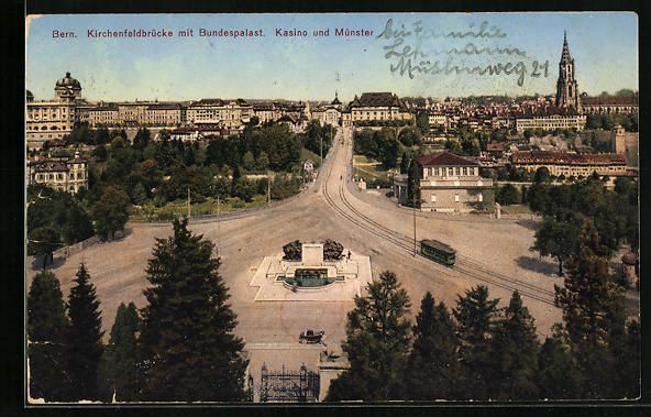 Ansichtskarten: Bern, Kirchenfeldbrücke mit Bundespalas – Gebraucht aus Berlin von bartko-reher