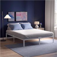Bettgestell 160x200x41cm Metallrahmen Lattenrost Weiss Bett
