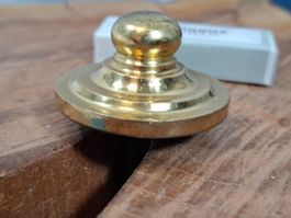 1 antike Knopf Rosette zu Türklopfer, Messing (3812#TBS1)