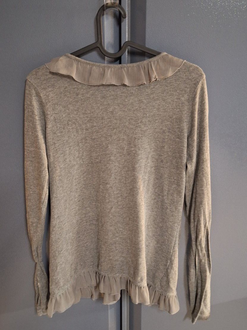 Esprit Jacken: Strickjacke Esprit grau mit Rüschen – Gebraucht aus Diessenhofen von str_p57p 1