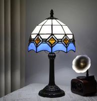 Lampe ondulée série océan  en verre Style Tiffany