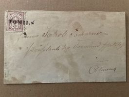 Zunr. 60B, Tomils - Almens, 50Rp.Ortsrayon auf Briefumschl.